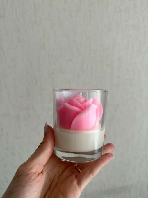 Big Glass Rose — Handmade Candle by Swadeshi Karigari