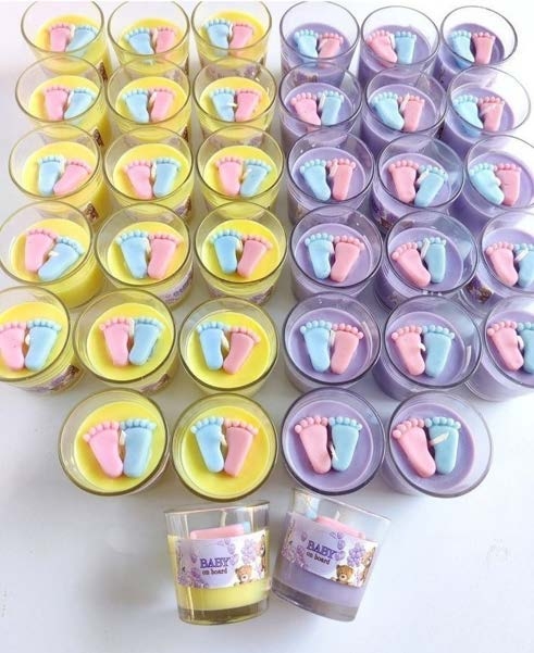 Bs3 -Shot Glass Candle (With Baby Feet) — Handmade Candle by Swadeshi Karigari